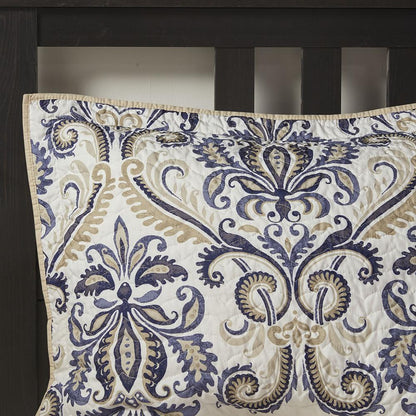 6 Piece Reversible Quilt Set with Throw Pillows