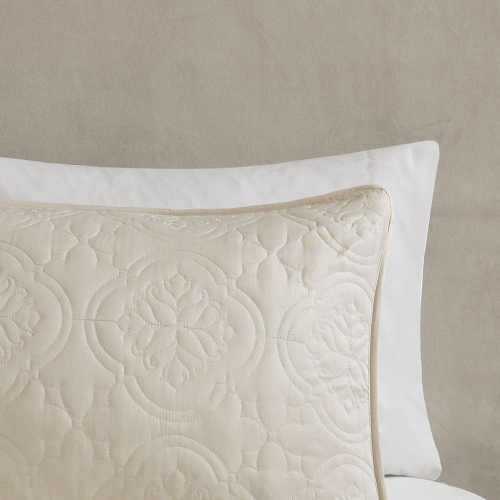 Oakley 3 Piece Reversible Bedspread Set, Cream color