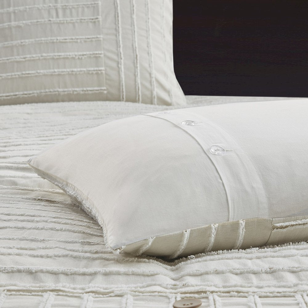 Oversized Cotton Clipped Jacquard Comforter Set with Euro Shams