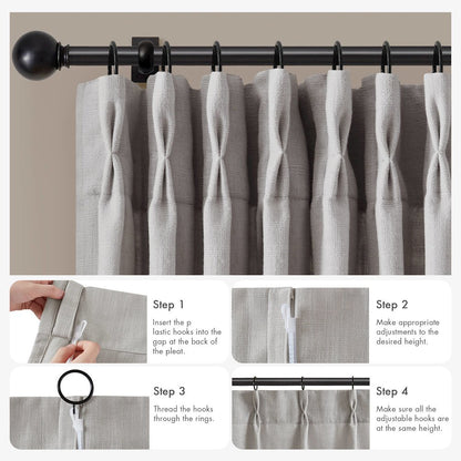 Emery 300gsm poly linen with 7 pinch pleat per pc