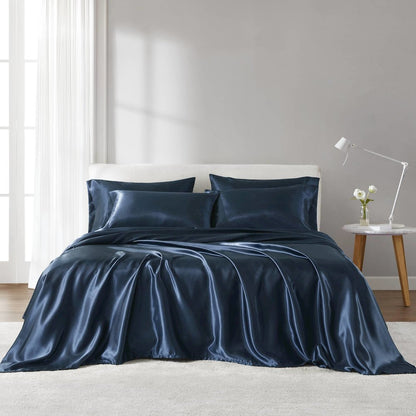 Satin Luxury Sheet Set in Midnight Blue