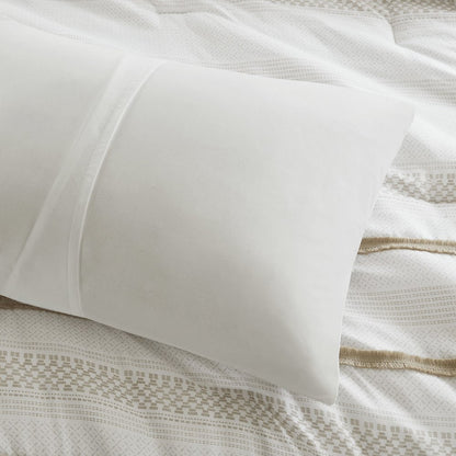 Carolina 7 Piece Stripe Comforter and Quilt Set, Taupe color