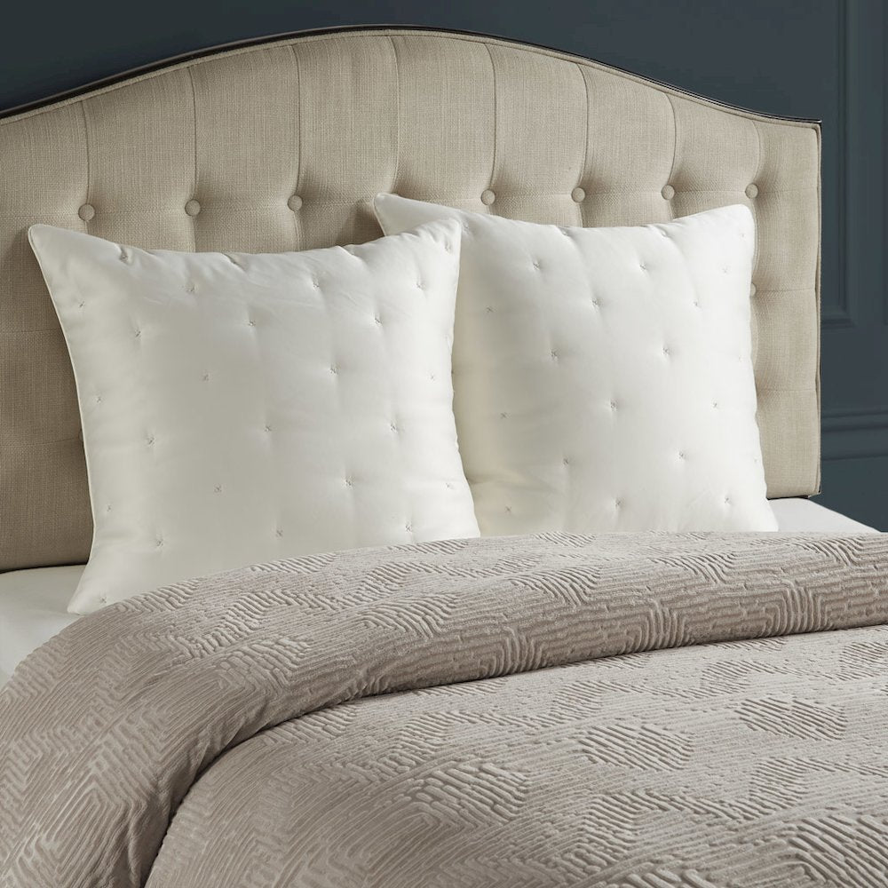 Oversized Velvet Comforter Set with Euro Shams and Throw Pillows
