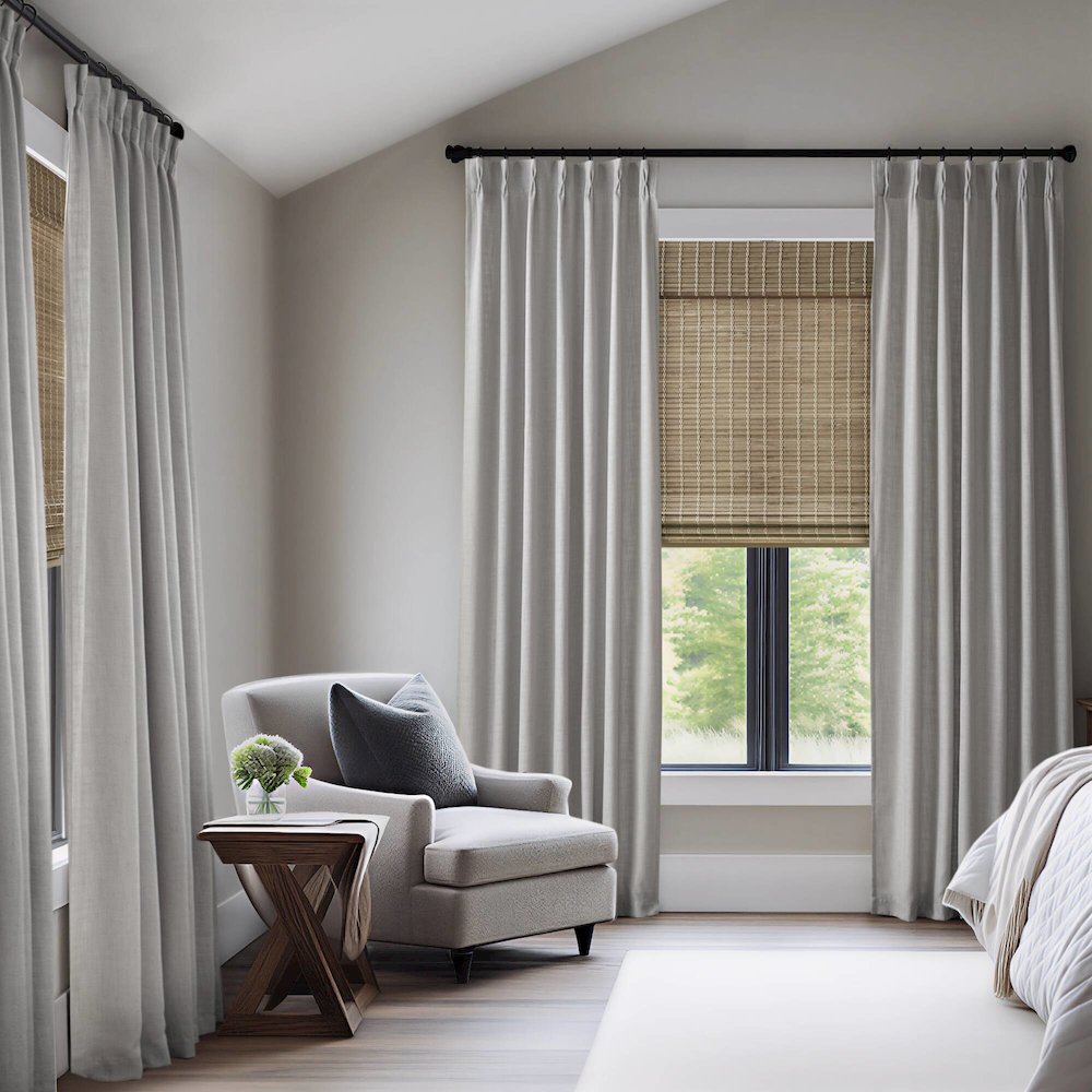 Emery 300gsm poly linen with 7 pinch pleat per pc