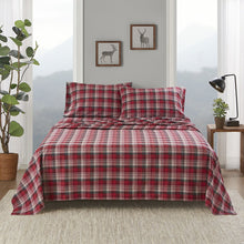Cotton Flannel Sheet Set in Red Plaid