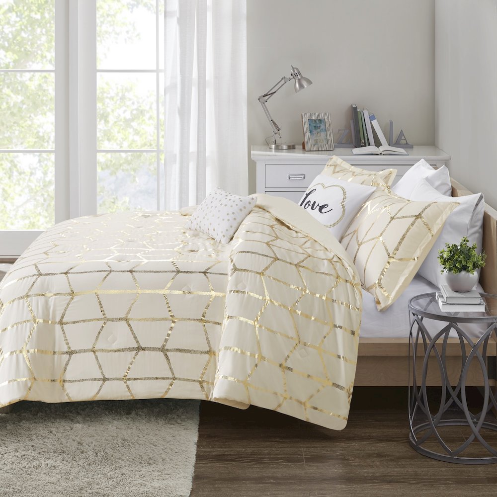 Raina 100% Polyester Brushed Microfiber Printed Comforter Set