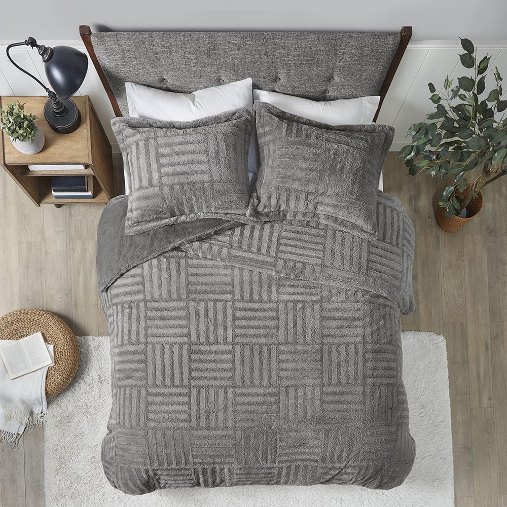 Arctic Fur Down Alternative Comforter Mini Set, Grey color