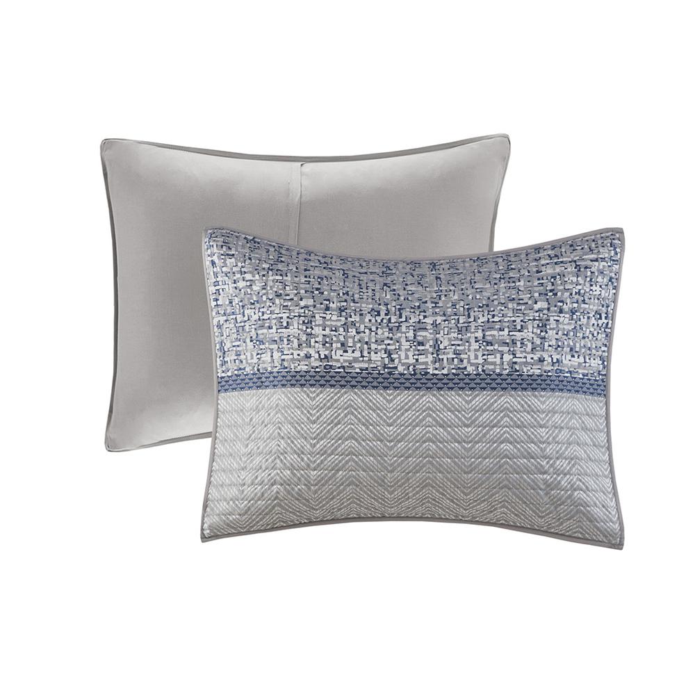 6 Piece Reversible Jacquard Quilt Set with Throw Pillows