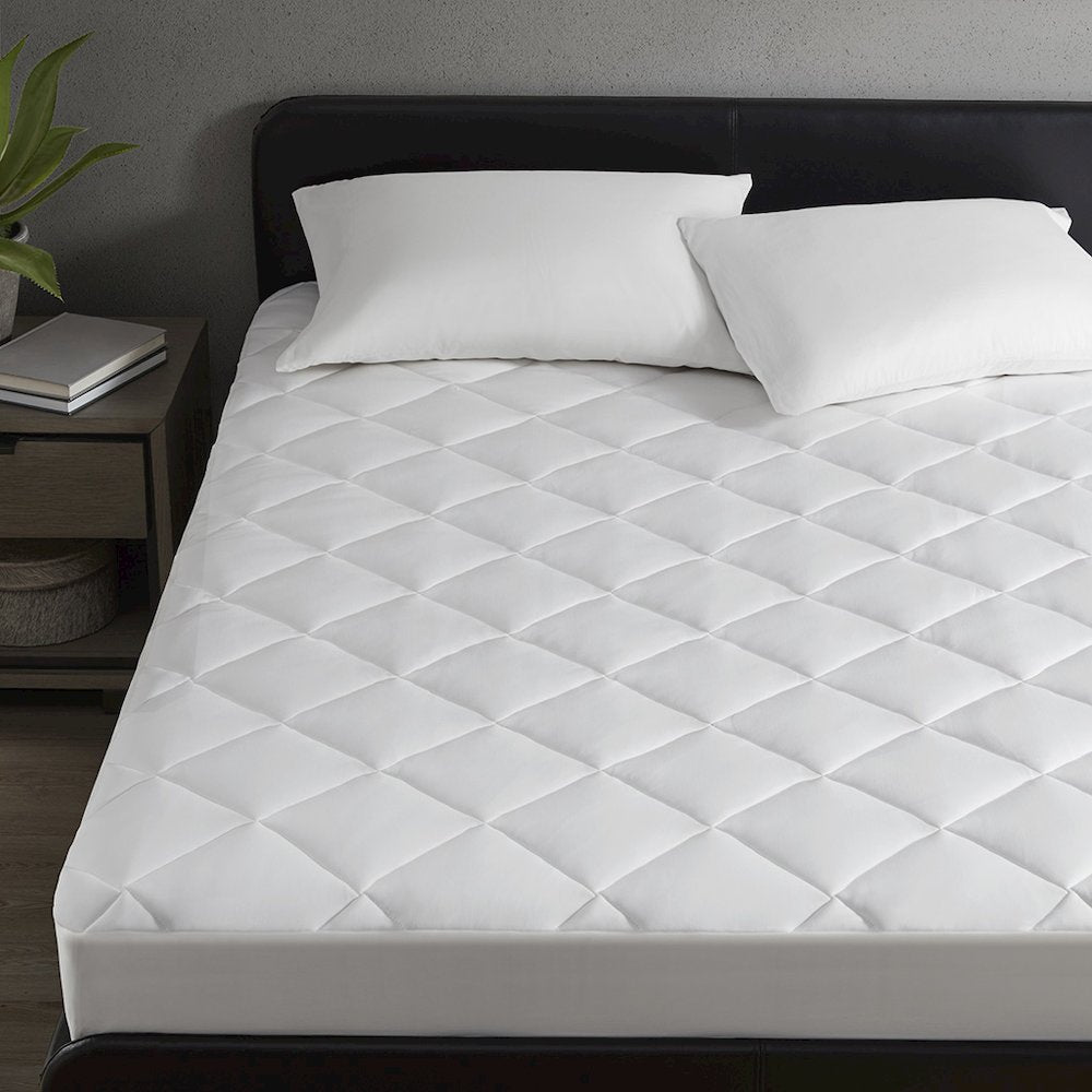 Cooling Touch Overfilled Deep Pocket Mattress Pad in White Color