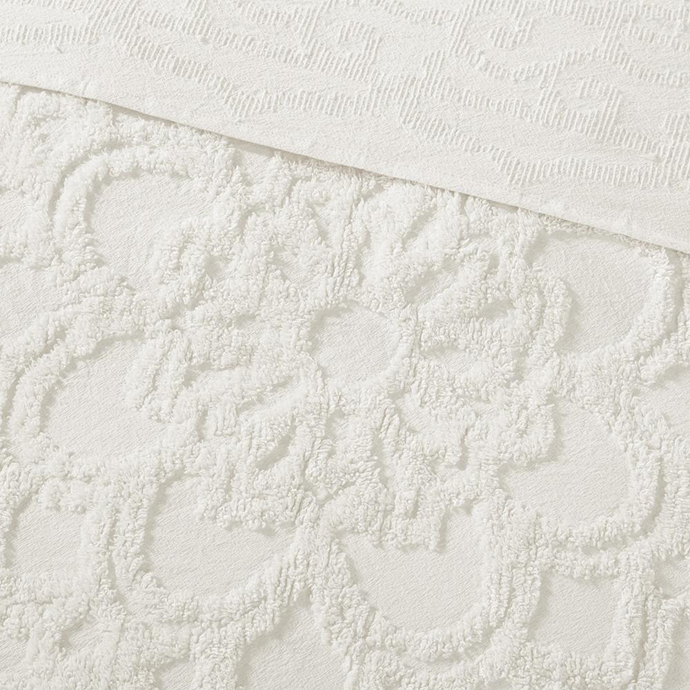 Tufted Cotton Chenille Medallion Fringe Coverlet Mini Set