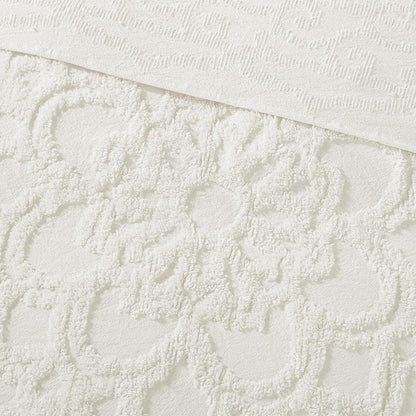 Tufted Cotton Chenille Medallion Fringe Coverlet Mini Set