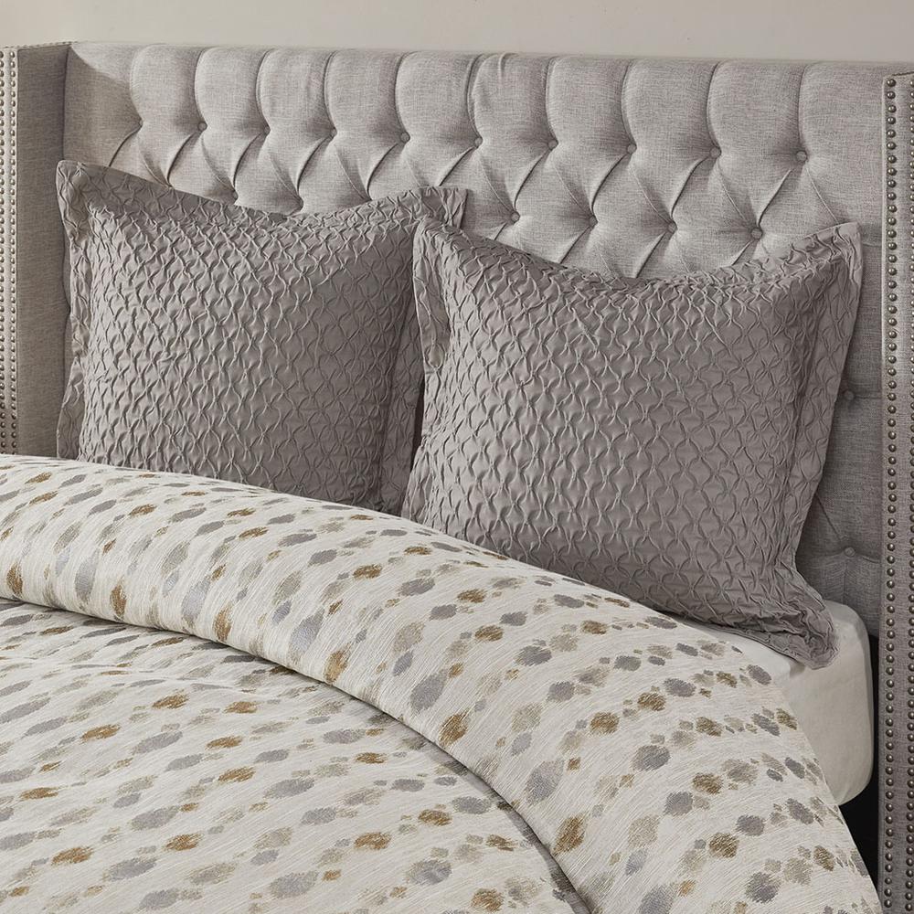 Sanctuary Comforter King 9 Piece Set, Taupe/Gold color