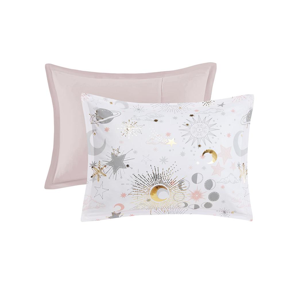 Starry Sky Metallic Comforter Set with Throw Pillow
