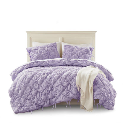 Lily 3PCS Comforter Set, Purple color