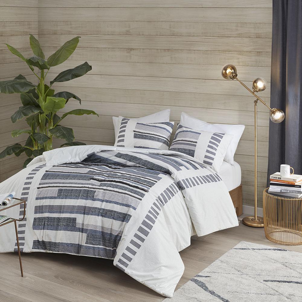 3 Piece Cotton Printed Comforter Set w/ trims