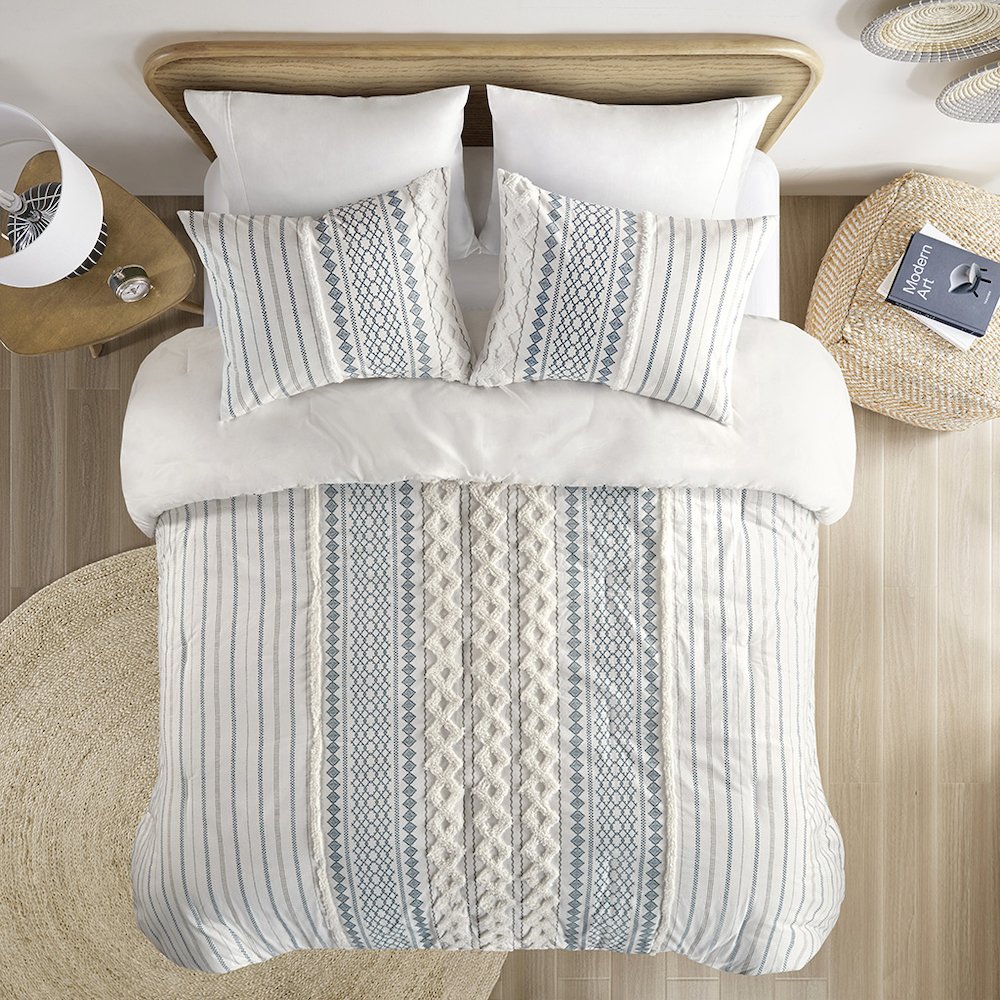 Cotton Printed Comforter Set with Chenille