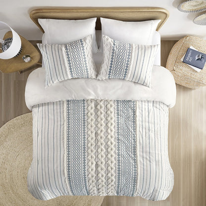 Cotton Printed Comforter Set with Chenille
