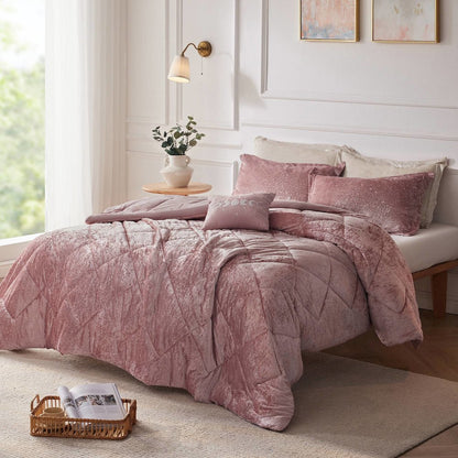 Felicia Velvet Comforter Set with Throw Pillow