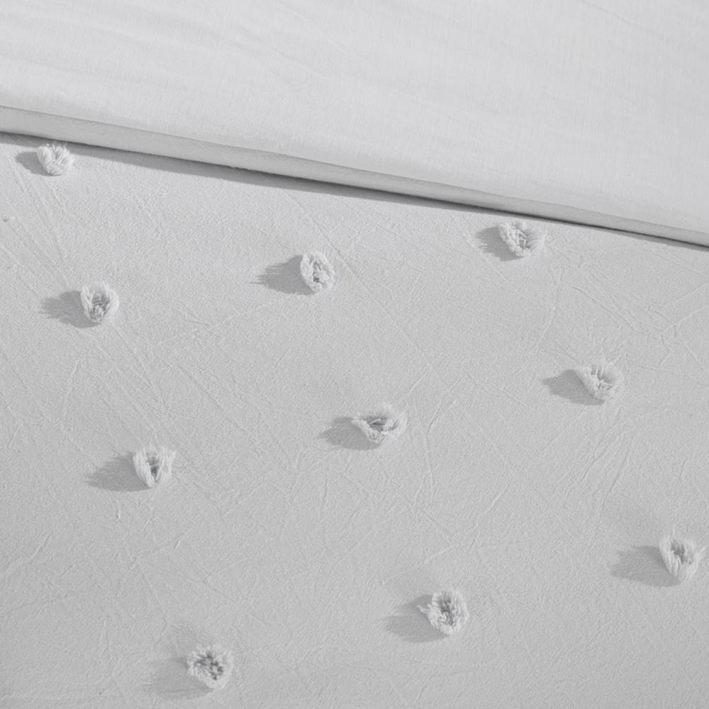 Cotton Jacquard Duvet Cover Set with Euro Shams and Throw Pillows
