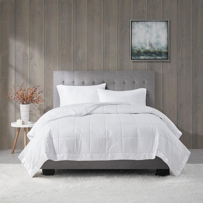 Lightweight Down Alternative Blanket with Satin Trim