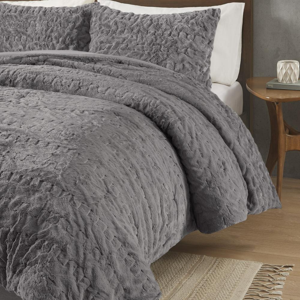 Ruched Fur Down Alternative Comforter Set