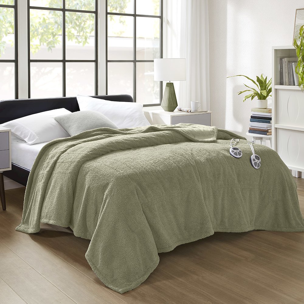Dream Soft Heated Blanket, Sage color