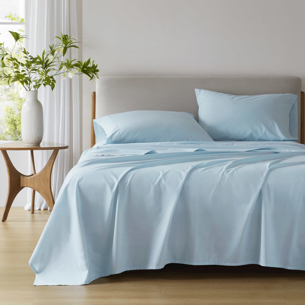Cotton 144TC 100% Cotton Solid Sheet Set, Light Blue color