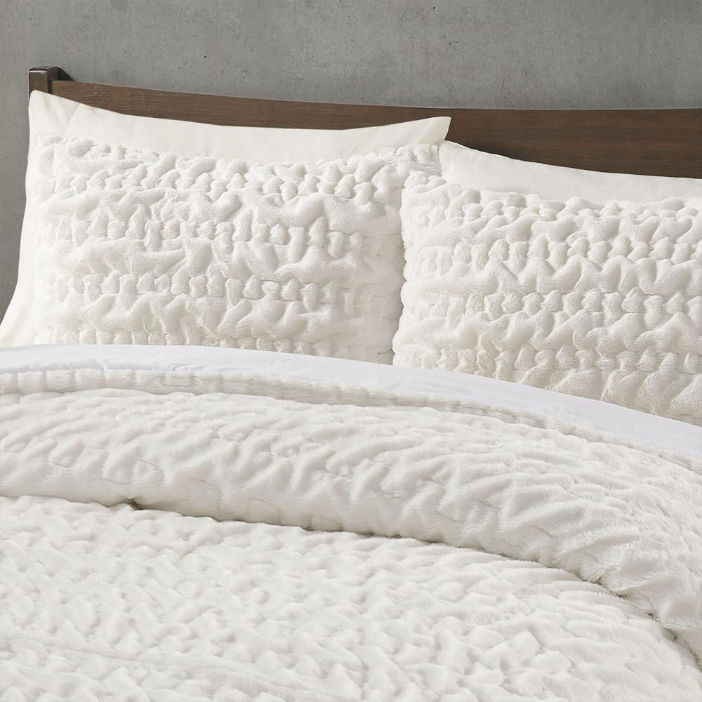 Ruched Fur Down Alternative Comforter Set