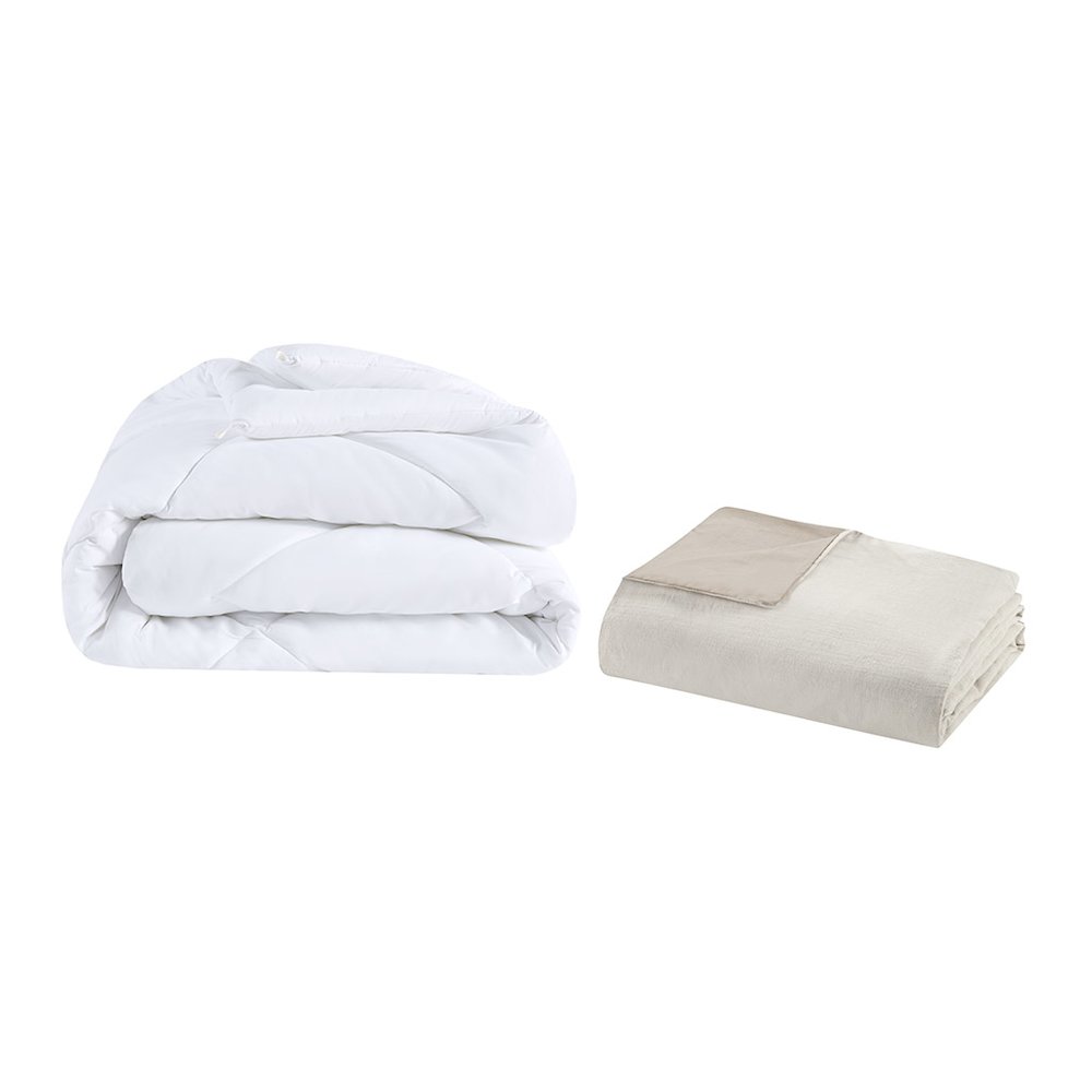 5 Piece Organic Cotton Oversized Comforter Cover Set w/removable insert