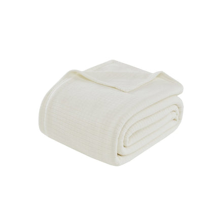 Microfleece Blanket in Ivory Color