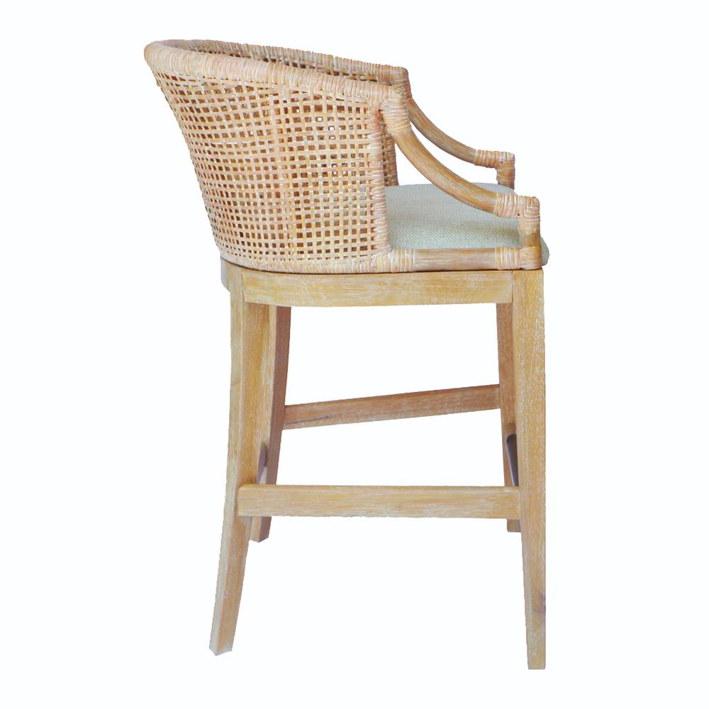 Handcrafted Rattan Counter Stool 25" H