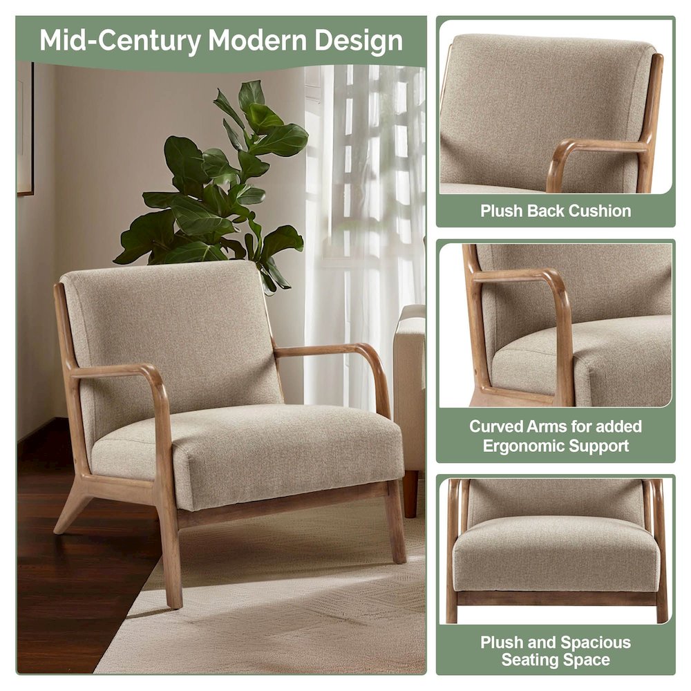 Novak Mid-Century Modern Accent Armchair