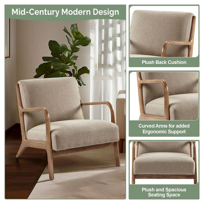 Novak Mid-Century Modern Accent Armchair