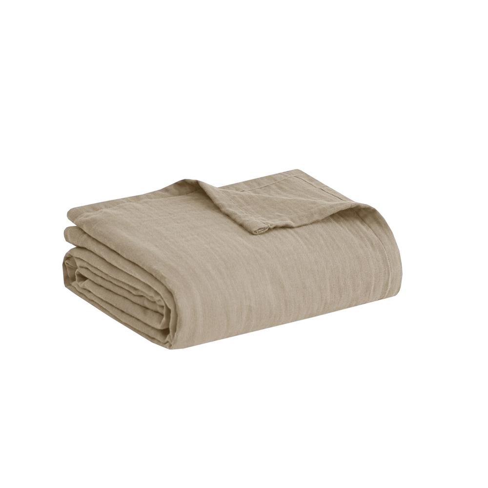Gauze 100% Cotton Lightweight Blanket, Tan color