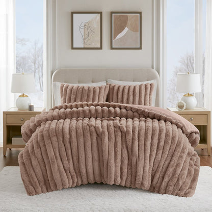 Jasmine 3 Piece Faux Fur Comforter Set