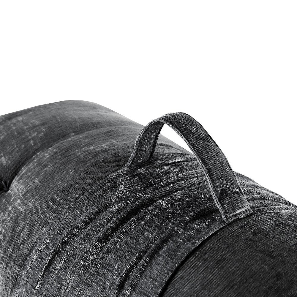 Edelia Poly Chenille Lounge Floor Pillow Cushion in Charcoal