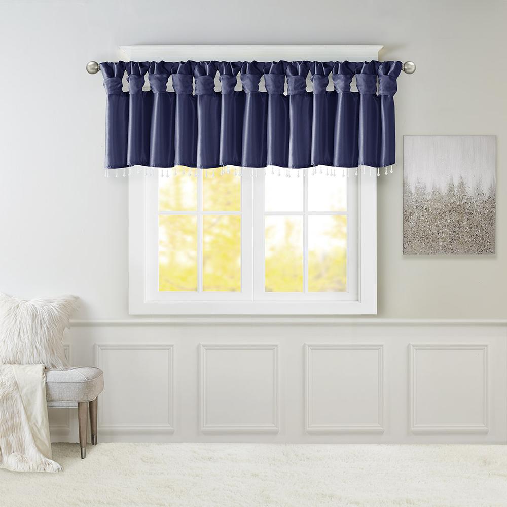 Lightweight Faux Silk Valance With Beads