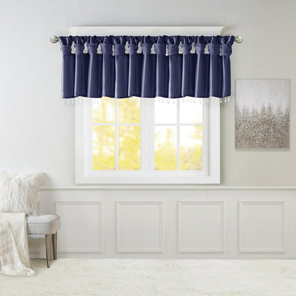 Lightweight Faux Silk Valance With Beads