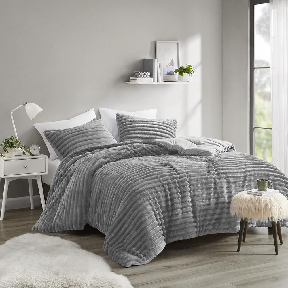 2 Piece Corded Plush Comforter Set
