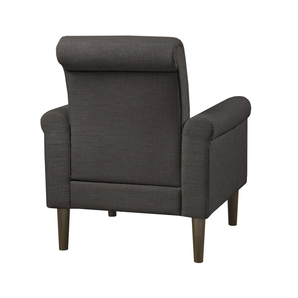 Jeanie Rolled Arm Accent Chair, Grey color