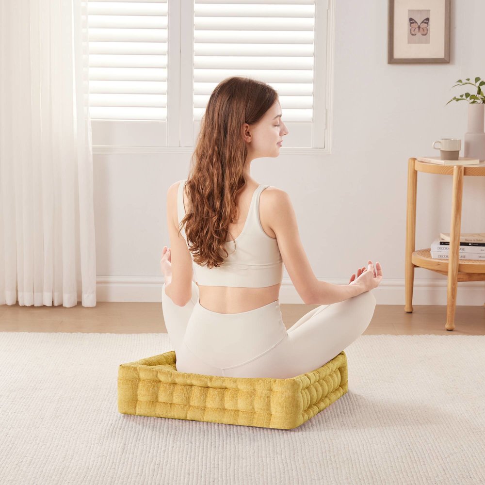 Poly Chenille Square Floor Pillow Cushion