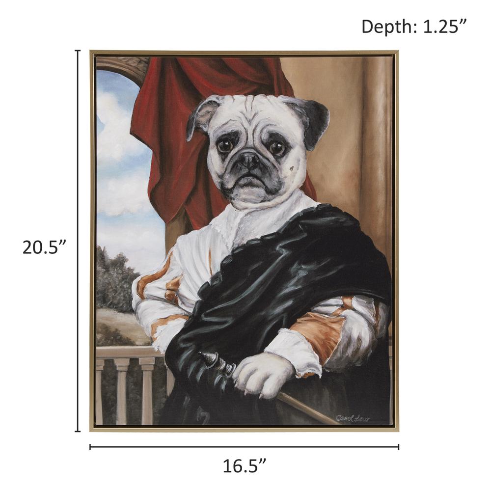 Captain's Guard Pug Framed Canvas Wall Art