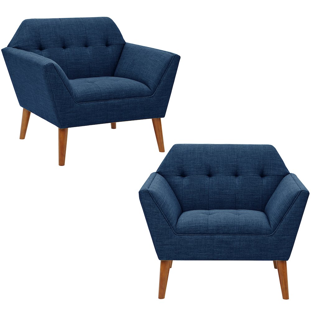 Newport Lounge Chair Set of 2, Blue color