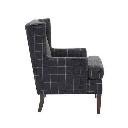 Decker Plaid Wingback Armchair