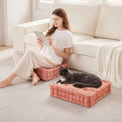 Azza Poly Chenille Square Floor Pillow Cushion Compress Pack