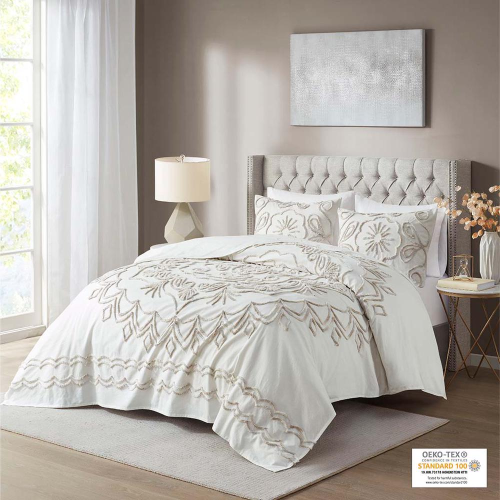 3 Piece Tufted Cotton Chenille  Coverlet Set