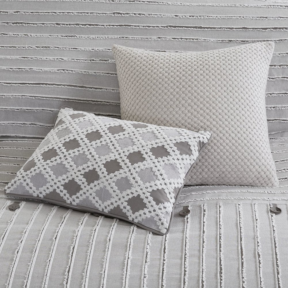 Oversized Cotton Clipped Jacquard Comforter Set with Euro Shams