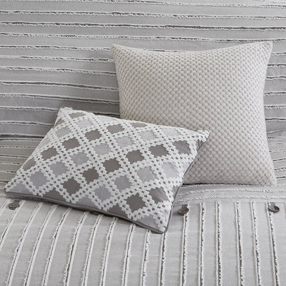 Oversized Cotton Clipped Jacquard Comforter Set with Euro Shams
