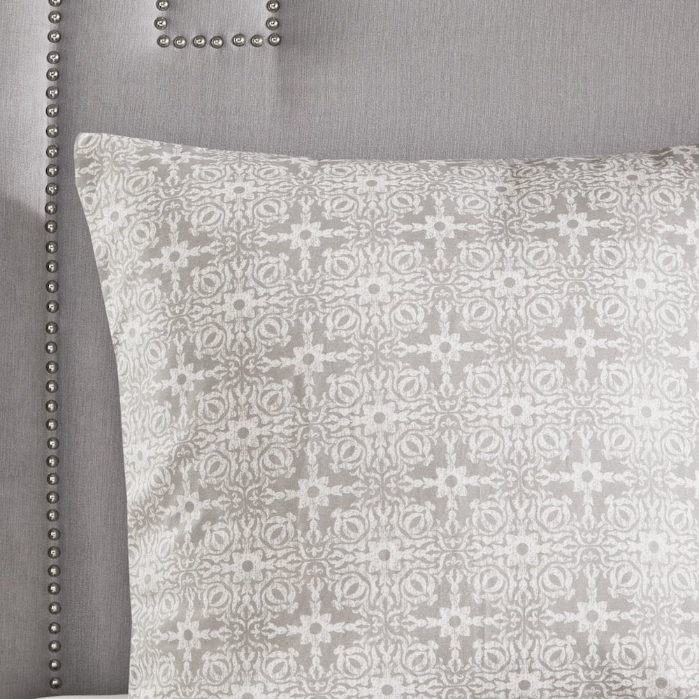 6 Piece Embroidered Cotton Reversible Comforter Set