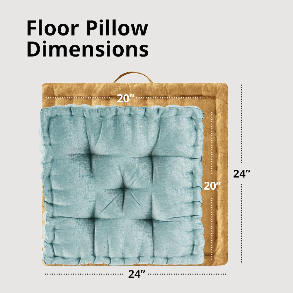 Azza Poly Chenille Square Floor Pillow Cushion